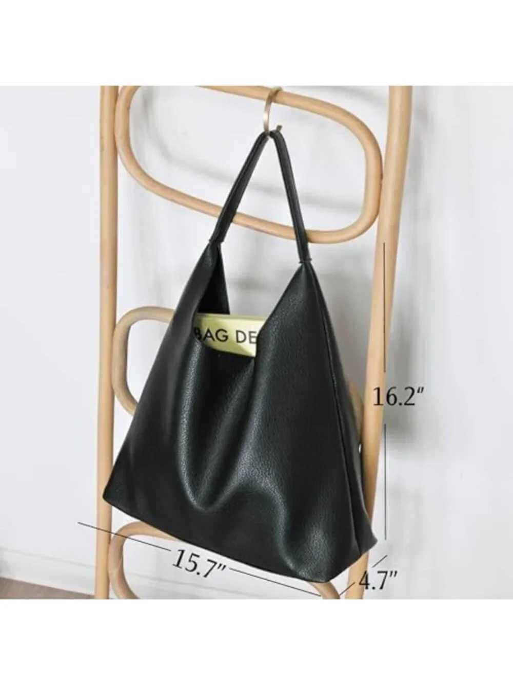 Soft Vegan Leather Hobo Bag for Women | Slouchy Tote Shoulder Handbag